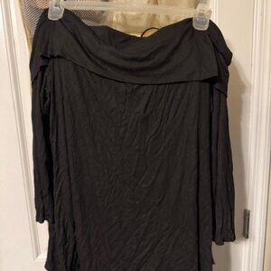 Unique Vintage Black and Gray Off Shoulder Tops